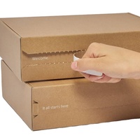 Boîte d'expédition personnalisée avec bande déchirable, emballage en carton ondulé écologique pour petites entreprises, boîte colorée à bas prix