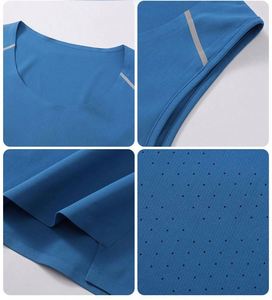 Camiseta sin mangas de punto transpirable para hombre, talla grande, de secado rápido, sin costuras, con logo personalizado por sublimación, para deportes, casual, maratón, en varios colores. - Product Image 5