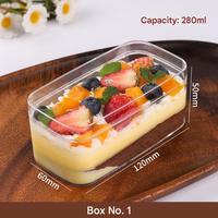 Boîte à dessert Tiramisu en gros, boîte en plastique transparente de qualité alimentaire multi-tailles pour biscuits, boîte d'emballage pour pâtisserie et desserts