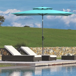 acero paraguas grande café al aire libre jardín sombrilla doble techos manivela manejar paraguas de <span class=keywords><strong>playa</strong></span> de inclinación - Product Image 6