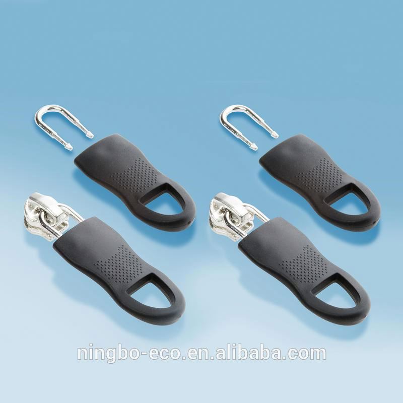 Набор из 4 черных пластиковых застежек-молний из цинкового сплава