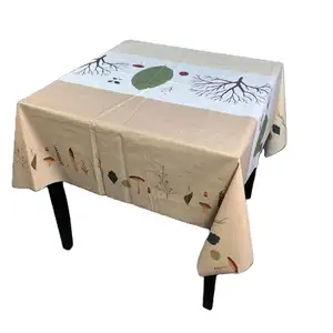 100% Waterproof PVC PEVA Oil-Proof Rectangle Tablecloth Table Cover for Outdoor and Indoor Use