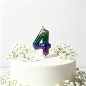 Party Love Number 4 Candle 6cm Birthday Candles Vela for personalized birthday cake decoration - Product Image 5