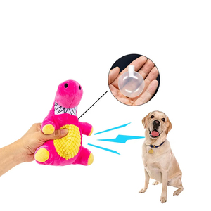 Juguete de Peluche Interactivo y Duradero para Perros, Color Rosa, Divertido, para Limpiar los Dientes, con Sonido, en Forma de Dinosaurio, para Entrenamiento de Mascotas - Product Image 3
