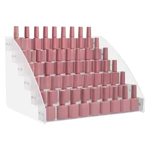 Đa Chức Năng Lưu Trữ Có Thể Tháo Rời 6 Tầng Acrylic Nail Polish Hiển Thị Giá Minh Bạch Perspex Nail Polish Organizer