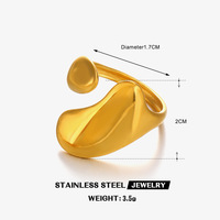 Cincin Berbentuk Baja Tahan Karat Trendi Gaya Eropa dan Amerika untuk Wanita, Hip Hop yang Dipersonalisasi, Baja Titanium Tahan Lama