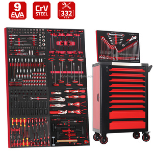 Chariot d'armoire à outils de réparation automatique avec ensemble d'outils roulants 332 pièces - Product Image 2