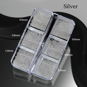 Perles de caviar en métal de tailles variées, breloques en acier doré, argenté et or rose pour nail art 3D - Product Image 6