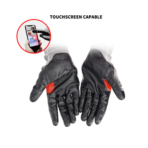 Gant de nitrile enduit de latex de caoutchouc ANSI Cut Niveau 5 pour les travaux de construction Gant froissé en latex avec entrejambe coloré - Product Image 5