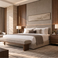Prix d'usine – Cadre de lit en bois durable et personnalisé, ensemble de meubles d'hôtel modernes de luxe 3, 4, 5 étoiles pour chambres de resort