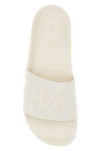 Sélection attentive Pantoufles en caoutchouc ivoire Palm Angels de créateur Logo 3D en relief sur la bande d'orteil - Product Image 3