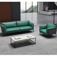 Ensemble de canapés de style milanais contemporain, Italie, pour salle d'attente commerciale, bureau, ensemble de canapés en cuir 5 places, moderne