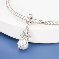 Breloques Pan Charms en argent, thème mer et océan, queue de sirène rose et bleue, perles imitation perle, compatibles avec bracelet original, bijoux, anniversaire, Berluque, nouveauté