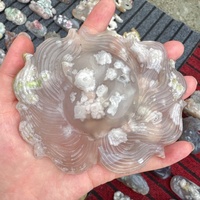 Kristal Agate Bunga Alami Ukiran Grosir, Bentuk Naga Kuda Rubah Sembilan Ekor, Kristal Penyembuh Warna Pink untuk Dekorasi dan Hadiah