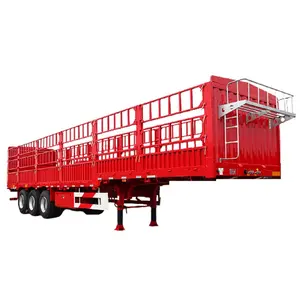 중국 3 차축 페이로드 트럭 세미 테일러 80 톤 스테이크 펜스화물 세미 트레일러