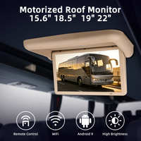 Écran de plafond motorisé rabattable de 22 pouces pour bus, autocar, véhicule, voiture, avec logiciel Android APK et affichage HD pour divertissement