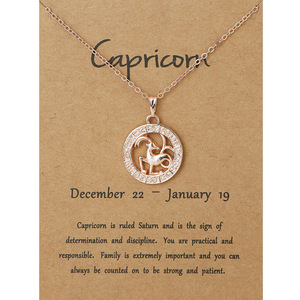 Collana con Ciondolo Segno Zodiacale in Lega, 12 Costellazioni, Aquario, Leone, Scorpione, Toro, Bilancia, Stella Guardiana - Product Image 5