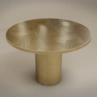 Ensemble de canapés pour salon avec table basse, table d'angle ronde de luxe et haut de gamme, table d'appoint mobile en acier inoxydable