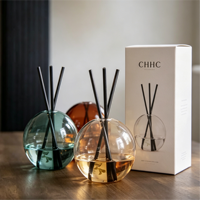 Diffuseur de parfum en verre rond de luxe Relaxlines avec boîte cadeau, couleur personnalisée, aromathérapie, 100 ml
