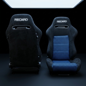 Sedile Sportivo da Corsa RECARO JBR1035 in Pelle Scamosciata Nera e Blu con Chiusura a Doppio Blocco per Auto Modificate, Montaggio Universale - Product Image 2