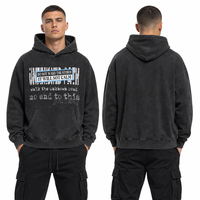 Sweat à capuche personnalisé en coton épais coupe ample style vintage streetwear avec impression graphique DTG pour homme OEM