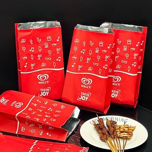 Bolsa de Papel Kraft Personalizada para Pollo, para Rollos de Pollo BBQ, Doner Kebab, Hamburguesas, Pizza, Papas Fritas, Forrada con Papel de Aluminio Antigrasa - Product Image 1