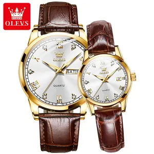 OLEVS 6986 चीन कारखाने कस्टम लोगो क्वार्ट्ज घड़ियों युगल फैशन क्वार्ट्ज कलाई घड़ी सस्ते कीमतों कम Moq घड़ी हाथ घड़ी