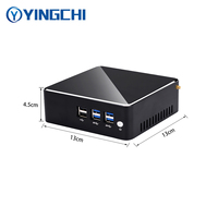 Mini PC industriel YINGCHI, boîtier en aluminium, processeur I7 4500U, ordinateur de bureau compact pour les entreprises et l'automatisation