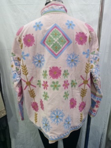 Pink Suzani <b>Velvet</b> Embroidered <b>Jacket</b> for Women Traditional Floral Threadwork Designer Ethnic Winter Outerwear Wholesale Fashion - Product Image 6