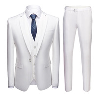 Chaqueta de traje ajustada para hombre, traje de una sola botonadura de tres piezas para boda