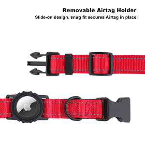 Individuelles Logo Reflektierendes Weiches Polster Luxuriöses Wasserdichtes Anti-Verlust GPS-Tracker Air Tag Halter Robustes Nylon Haustier-Hundehalsband - Product Image 6