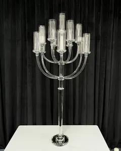 高品质大13臂水晶玻璃管烛台婚礼活动餐桌装饰