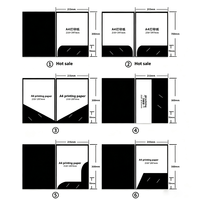 Carpeta de Presentación A4 con Logotipo Personalizado, Carpeta de Documentos Comerciales de Papel con Bolsillo para Tarjetas de Visita para Oficina y Marketing