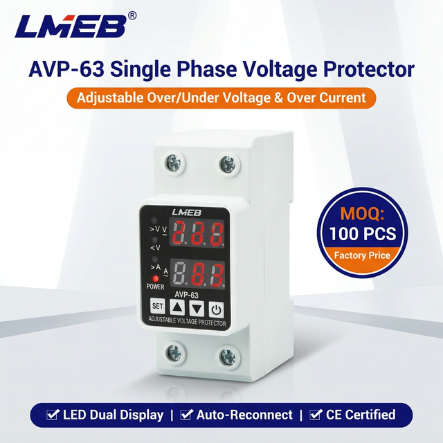 AVP-63 Electronic Single-Phase Adjustable Voltage Stabilizer LCD Digital Display 220V/230VAC Protection 110V 20 KVA Home