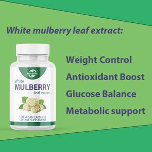 Cápsulas de Extracto de Hoja de Morera Blanca OEM ODM, Antioxidante, Control de Peso, Apoyo Metabólico, Equilibrio de Glucosa, Sin Gluten, Sin OMG - Product Image 3