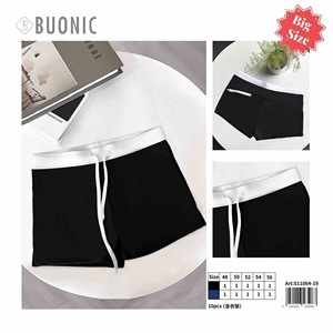 Pantaloncini da donna Buonic taglie forti neri blu navy con coulisse e vita elasticizzata, taglie grandi 48 50 52 54 56, abbigliamento casual - Product Image 3