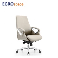Chaise de bureau ergonomique professionnelle EGROspace à dossier haut en cuir réglable
