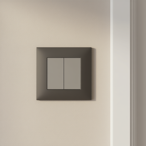 Placa de Tecnopolímero de 2 Vías en Gris Oscuro Compatible con Vimar Plana - Product Image 2