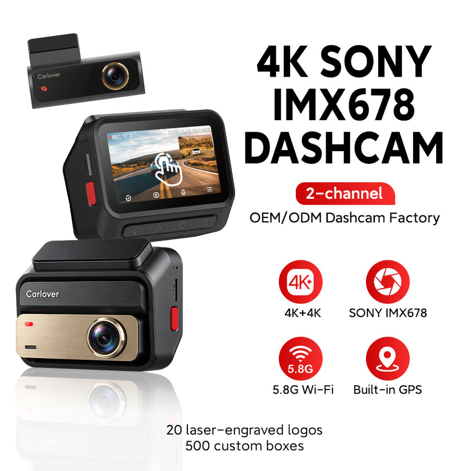 4K+4K Dual Lens Dash Cam Car Dvr S ONY IMX678 AI-ISP Night Vision GPS 5 ...