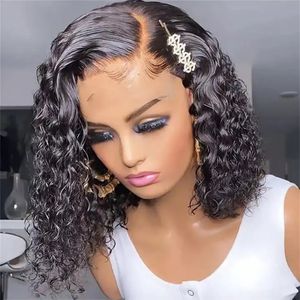 Vente en gros Perruques courtes frisées Bob Cheveux Humains Lace Front Court Bob Lace Front Perruques de Cheveux Humains pour Femmes Hd Frontal Perruque Cheveux Humains - Product Image 4