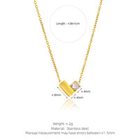 Collar de Moda con Colgante de Acero Inoxidable 316L Chapado en Oro de 18K, Signo de Interrogación con Zirconia, para Mujer