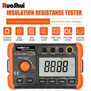 Ruoshui medidor de carga, testador de resistência à isolamento, 60h 1000v 20 gomo 100, loja de dados megohmmeter voltímetro lcd ohm - Product Image 2