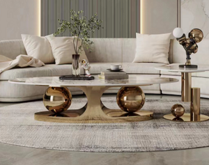 <span class=keywords><strong>Table</strong></span> <span class=keywords><strong>basse</strong></span> convertible moderne <span class=keywords><strong>en</strong></span> marbre et métal, combinaison haut-bas, <span class=keywords><strong>table</strong></span> de salon luxueuse - Product Image 1