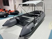 Bateau gonflable de plancher en aluminium de couleur gris foncé de 4m pour 6 personnes pour la rivière de lac et le bateau à rames de voyage en mer
