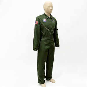 Disfraz de Piloto de <span class=keywords><strong>Top</strong></span> <span class=keywords><strong>Gun</strong></span> para Adultos, Traje de Piloto de Combate Verde Oliva con Parches, Disfraz de <span class=keywords><strong>Cosplay</strong></span> para Fiesta de Halloween - Product Image 3