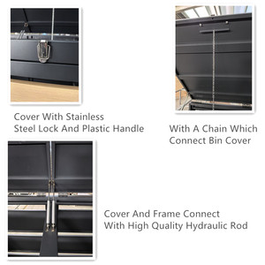 <strong>Outside</strong> Waterproof <strong>Trash</strong> Cover Bin Box 120L 240L Garbage <strong>Storage</strong> Shed Three Door Steel Dustbin Cover - Product Image 3