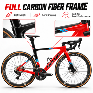 Bicicleta de Carretera de Fibra de Carbono 700c con Shi 105 de 22 Velocidades y Frenos de Disco Hidráulicos para Ciclismo de Carretera, Carbono Integrado - Product Image 5