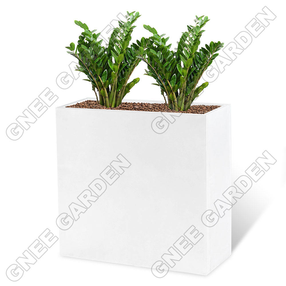 26-inch White Galvanized Steel Planter