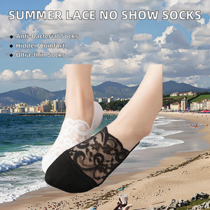Calzini Invisibili Estivi da Donna in Pizzo Sottile per Uso Quotidiano, Vendita all'Ingrosso, <span class=keywords><strong>Calze</strong></span> a Maglia Senza Cuciture <span class=keywords><strong>con</strong></span> Funzione Antibatterica - Product Image 2