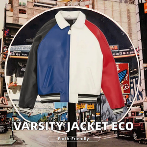 Veste universitaire pour homme à fermeture éclair, unie, teinte unie, best-seller, style streetwear, col montant, devant, écologique, respirante - Product Image 2